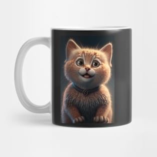 cute cat smiling - brown Mug